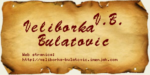 Veliborka Bulatović vizit kartica